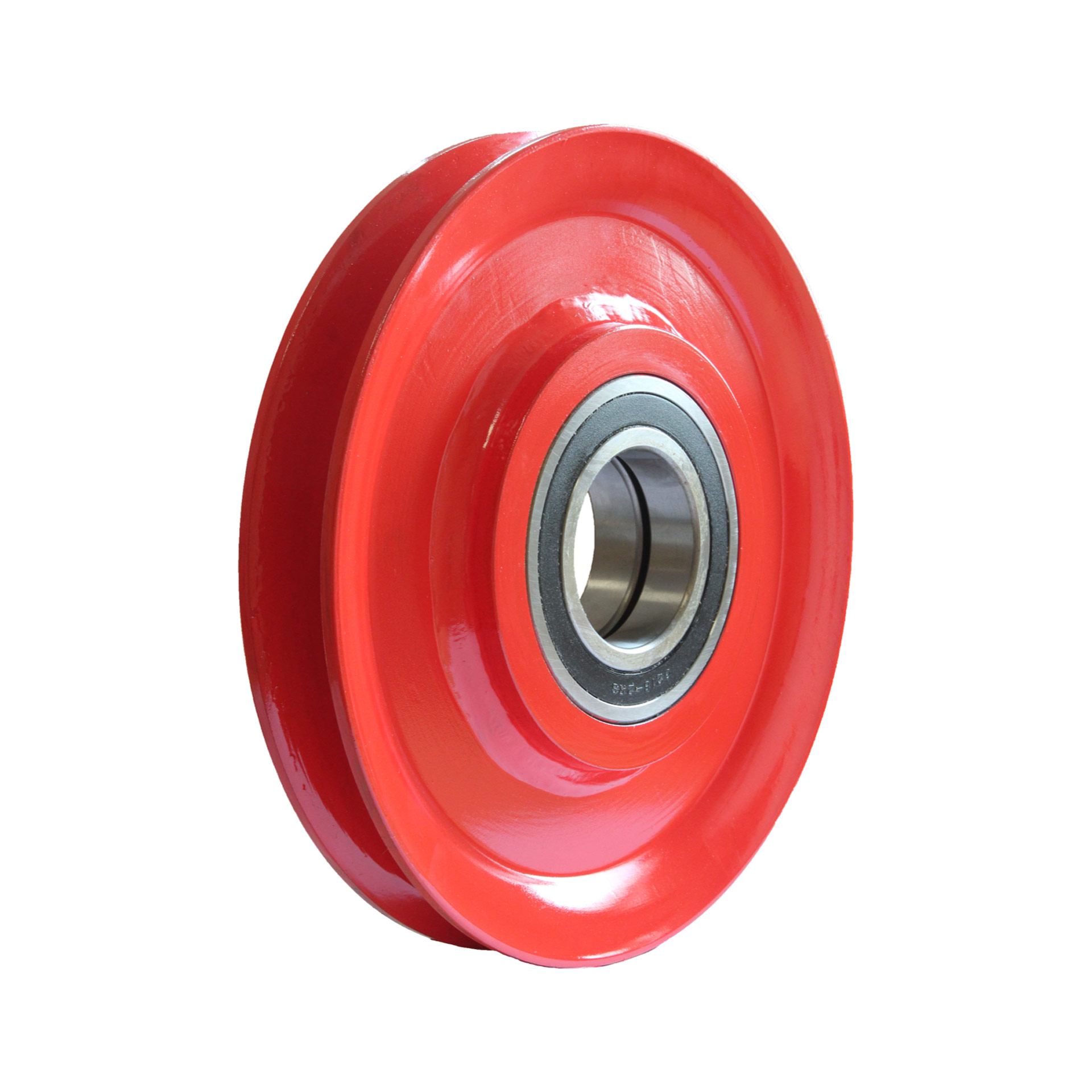 Drahtseilrolle Nr. 195 aus Stahl mit zwei Rillenkugellagern 6218-2RS,rot lackiert, passend für 20 mm Seil-Ø